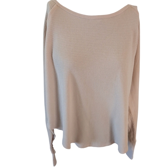 NWT Joy Lab Cream Waffle Knit Thumbhole Top XL - Picture 7 of 13